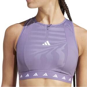Adidas Purple Powerimpact Training Medium Support Techfit Sports Bra-Extra Small